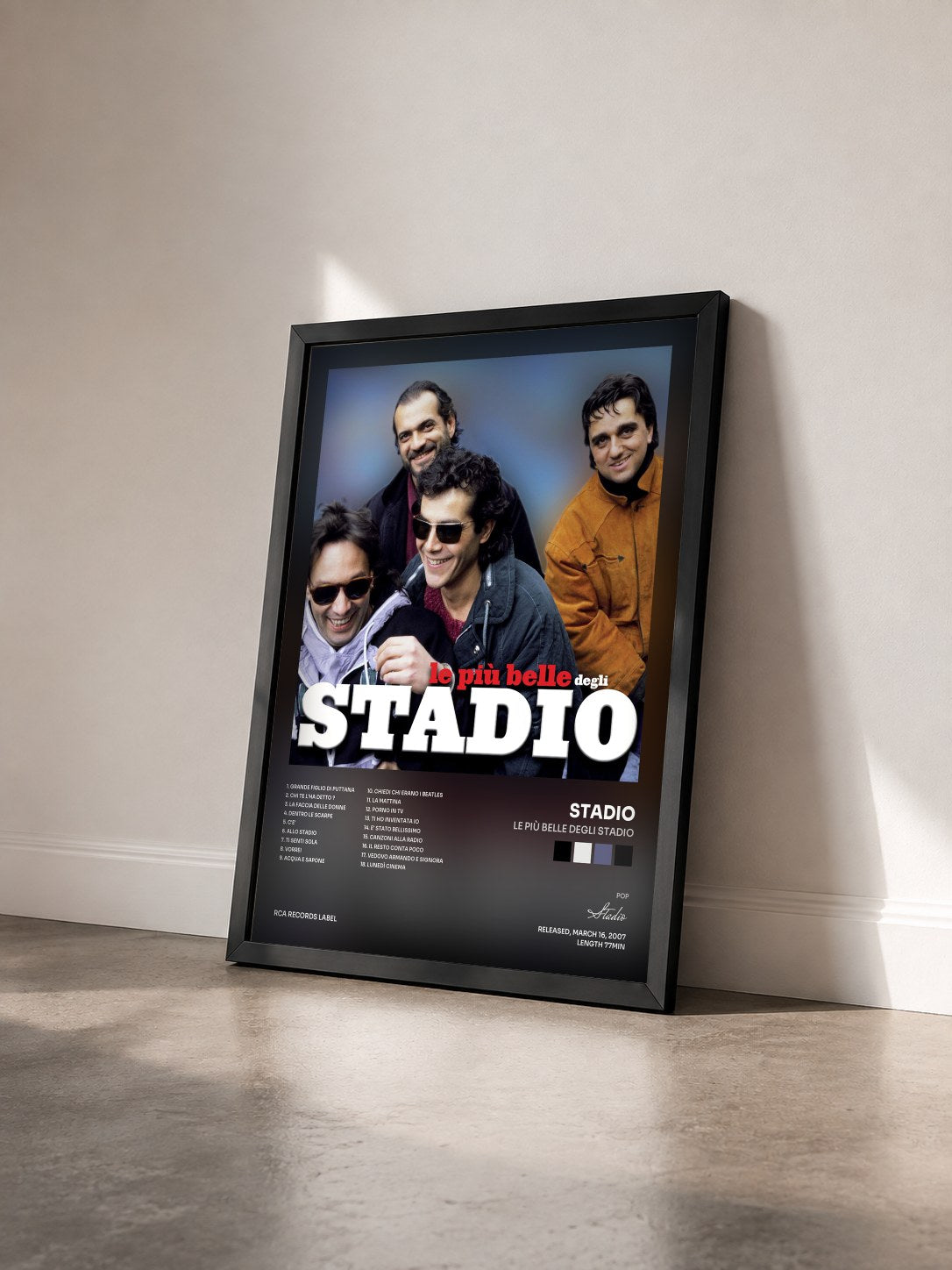 #noir Tableau de l'album Le Più Belle Degli Stadio de Stadio vu de trois quarts, cadre noir