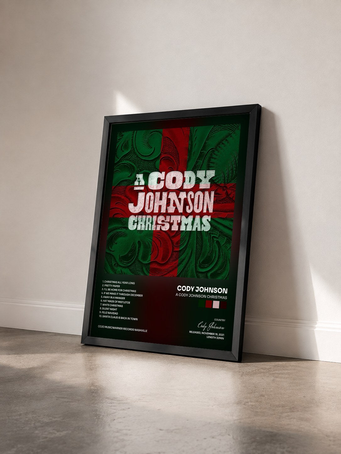 #noir Tableau de l'album A Cody Johnson Christmas de Cody Johnson vu de trois quarts, cadre noir