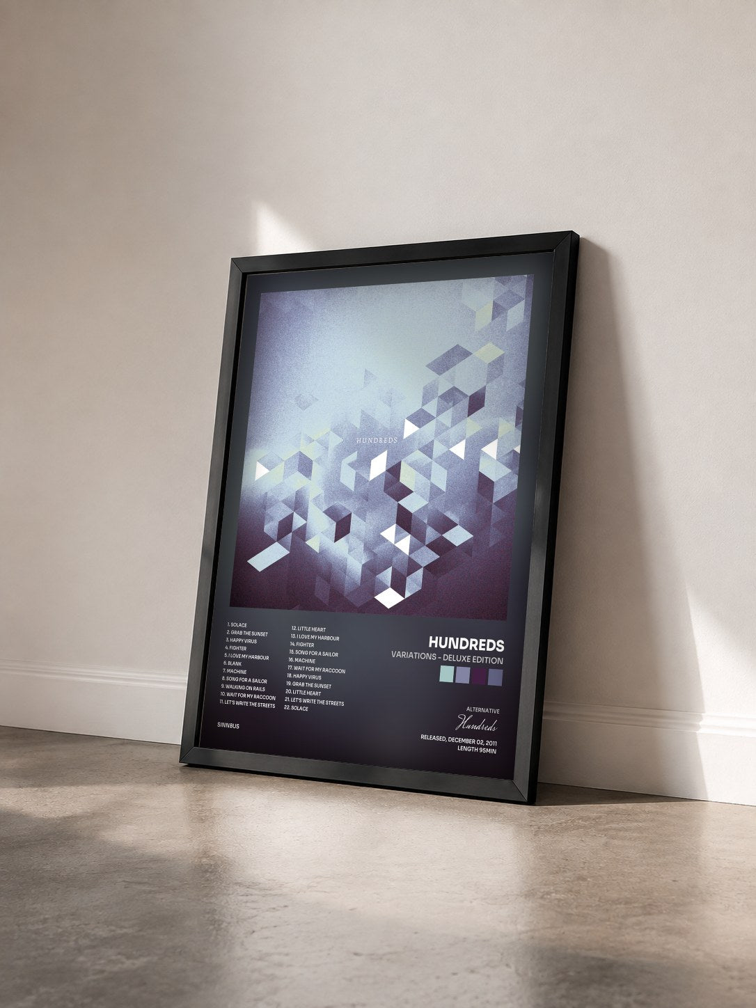 #noir Tableau de l'album Variations - Deluxe Edition de Hundreds vu de trois quarts, cadre noir