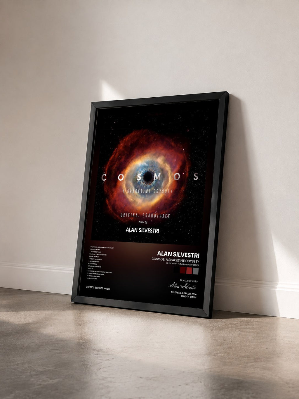 #noir Tableau de l'album Cosmos: A SpaceTime Odyssey (Music from the Original TV Series) Vol. 3 de Alan Silvestri vu de trois quarts, cadre noir