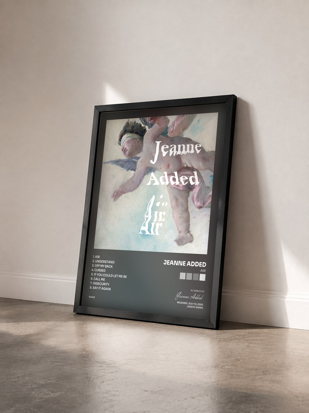 #noir Tableau de l'album Air de Jeanne Added vu de trois quarts, cadre noir