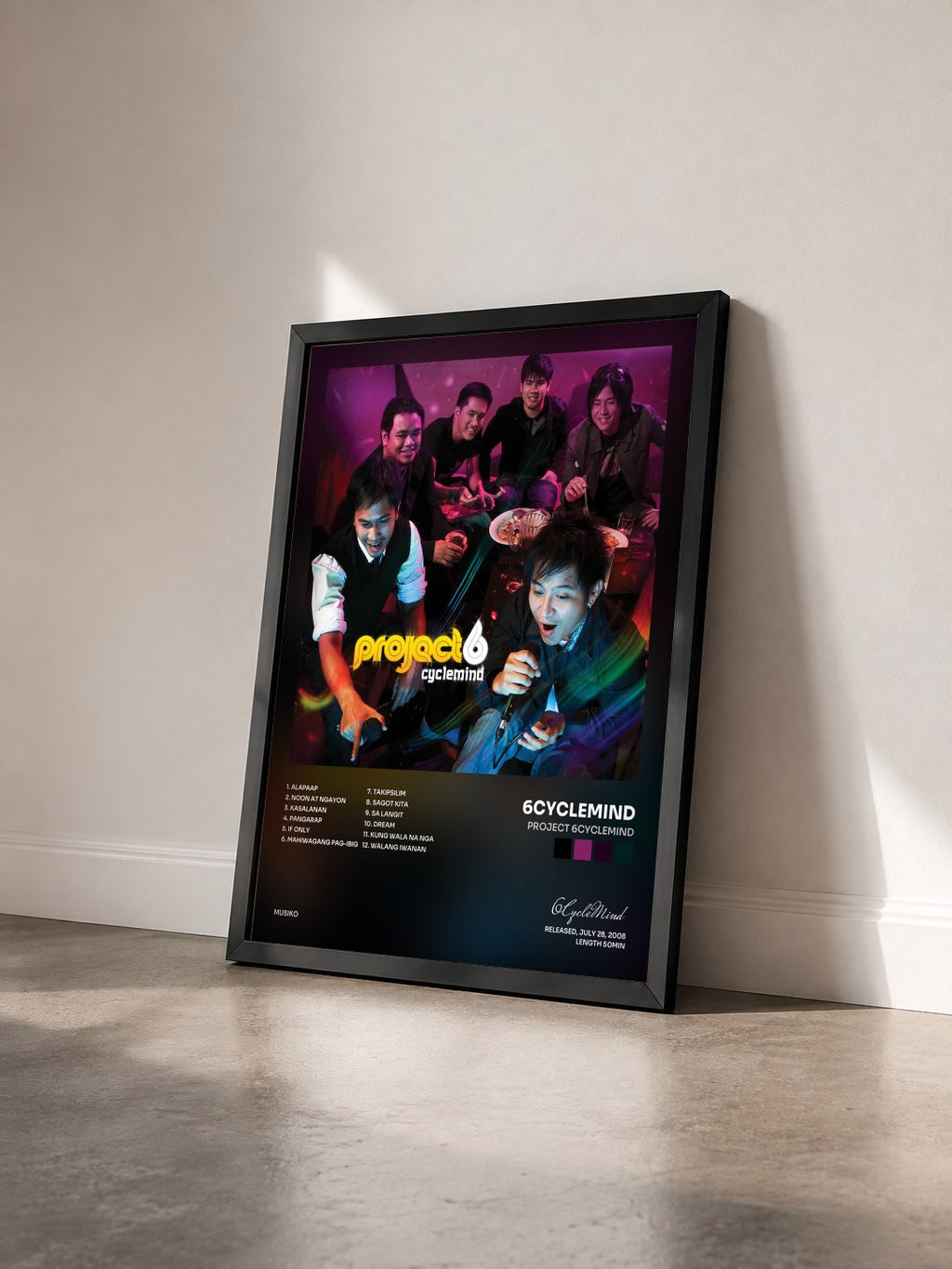 #noir Tableau de l'album Project 6cyclemind de 6CycleMind vu de trois quarts, cadre noir