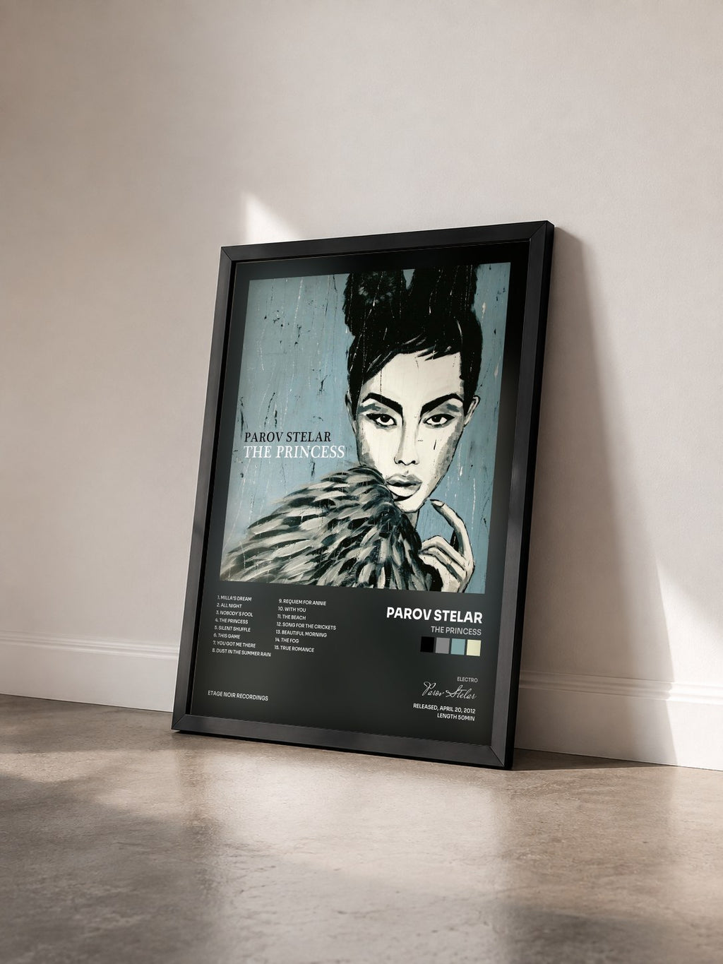 #noir Tableau de l'album The Princess de Parov Stelar vu de trois quarts, cadre noir