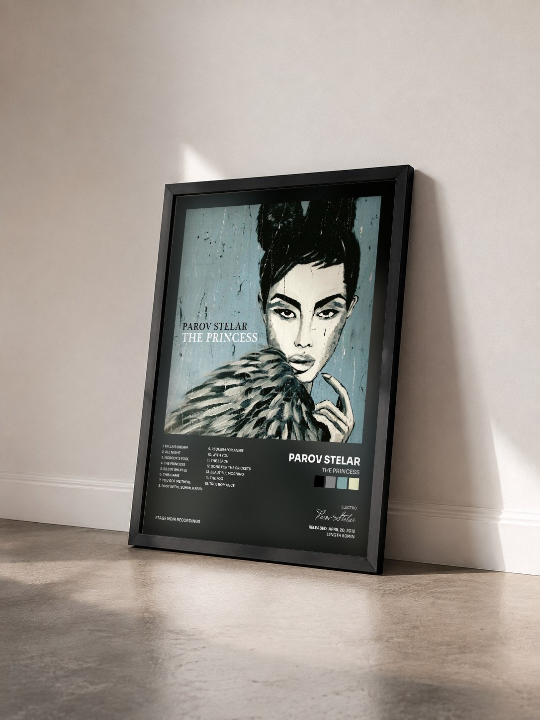 #noir Tableau de l'album The Princess de Parov Stelar vu de trois quarts, cadre noir
