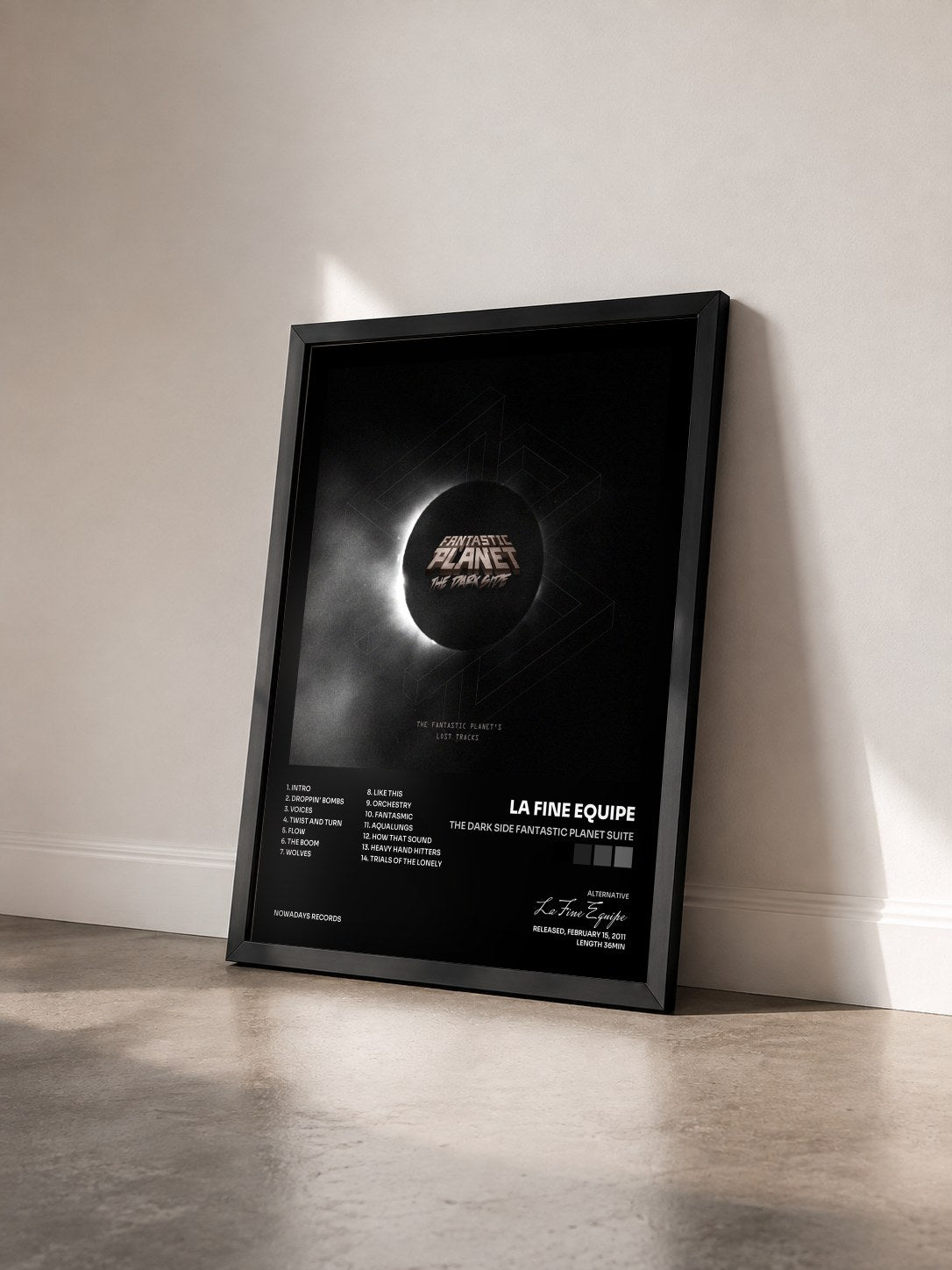 #noir Tableau de l'album The Dark Side Fantastic Planet Suite de La Fine Equipe vu de trois quarts, cadre noir