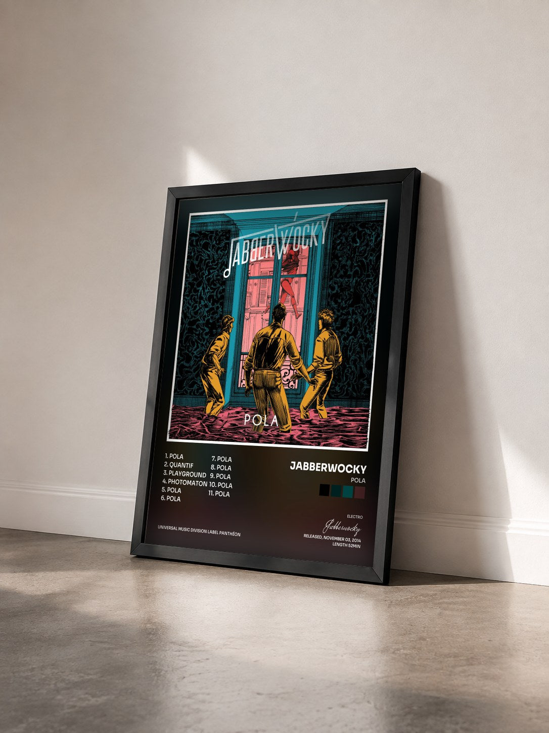 #noir Tableau de l'album Pola de Jabberwocky vu de trois quarts, cadre noir