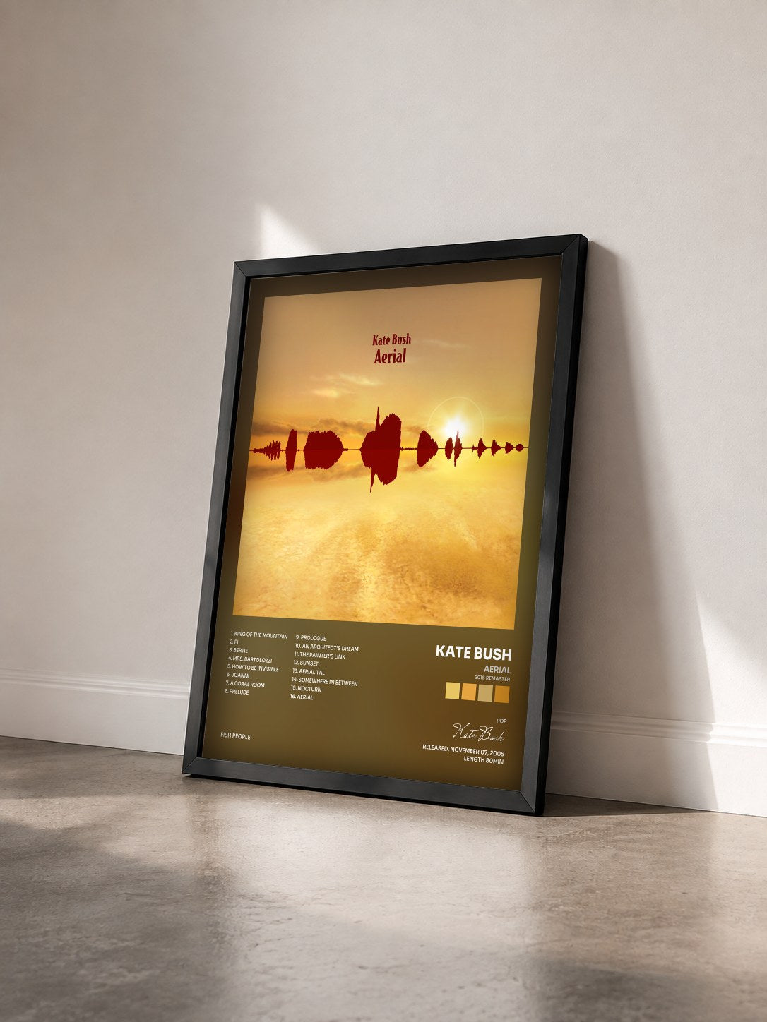 #noir Tableau de l'album Aerial (2018 Remaster) de Kate Bush vu de trois quarts, cadre noir