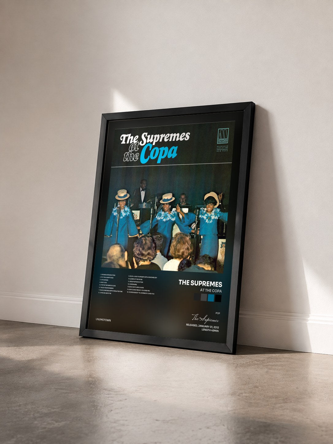 #noir Tableau de l'album At The Copa de The Supremes vu de trois quarts, cadre noir