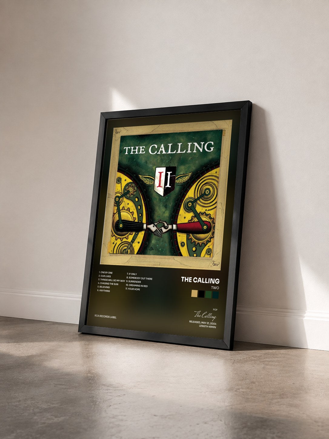 #noir Tableau de l'album Two de The Calling vu de trois quarts, cadre noir