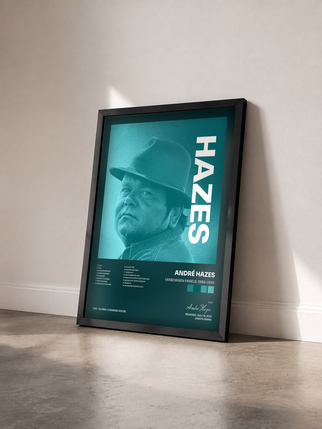 #noir Tableau de l'album Verborgen Parels: 1986-1995 de André Hazes vu de trois quarts, cadre noir