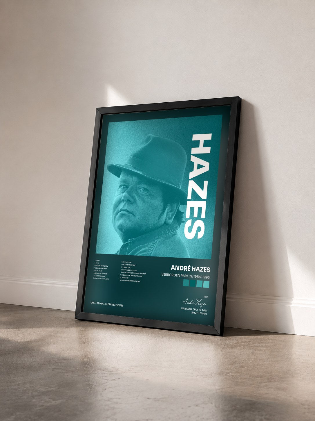 #noir Tableau de l'album Verborgen Parels: 1986-1995 de André Hazes vu de trois quarts, cadre noir