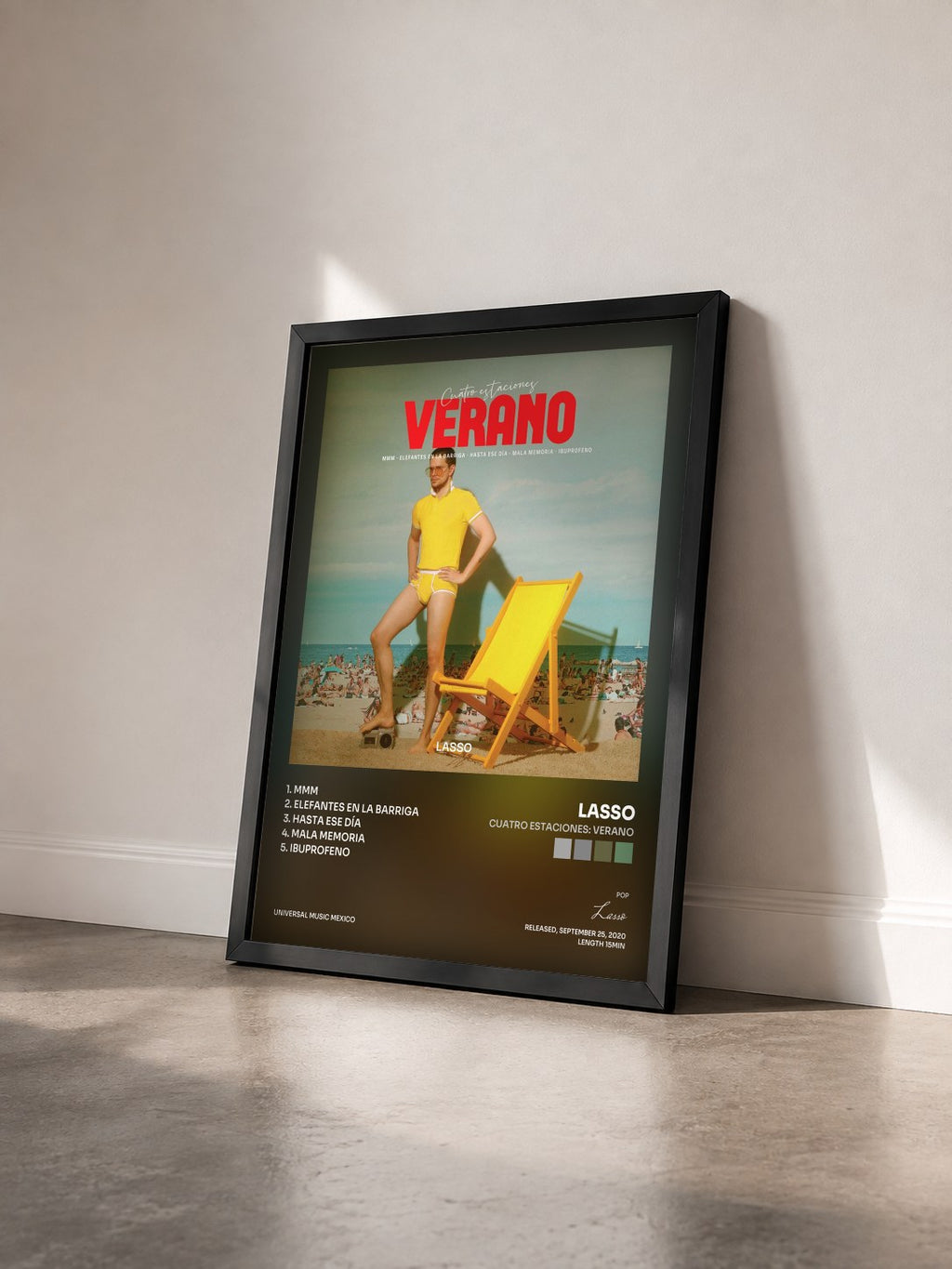 #noir Tableau de l'album Cuatro Estaciones: Verano de Lasso vu de trois quarts, cadre noir