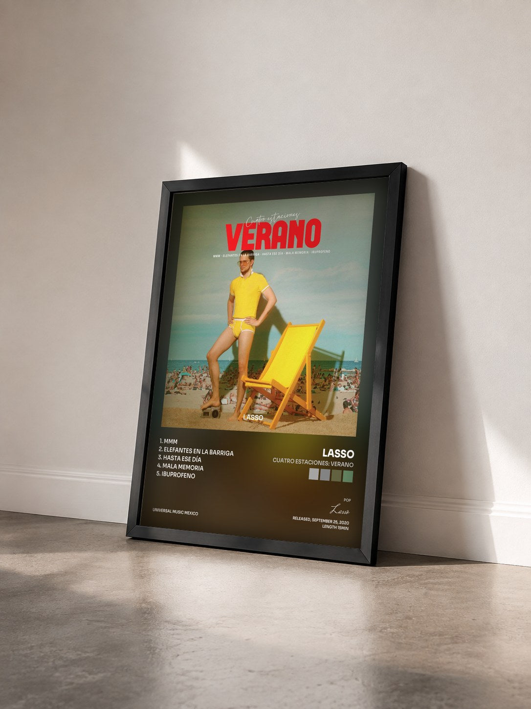 #noir Tableau de l'album Cuatro Estaciones: Verano de Lasso vu de trois quarts, cadre noir