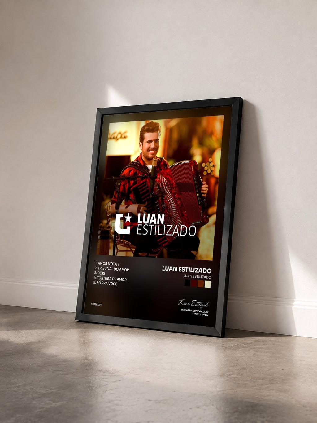 #noir Tableau de l'album Luan Estilizado de Luan Estilizado vu de trois quarts, cadre noir