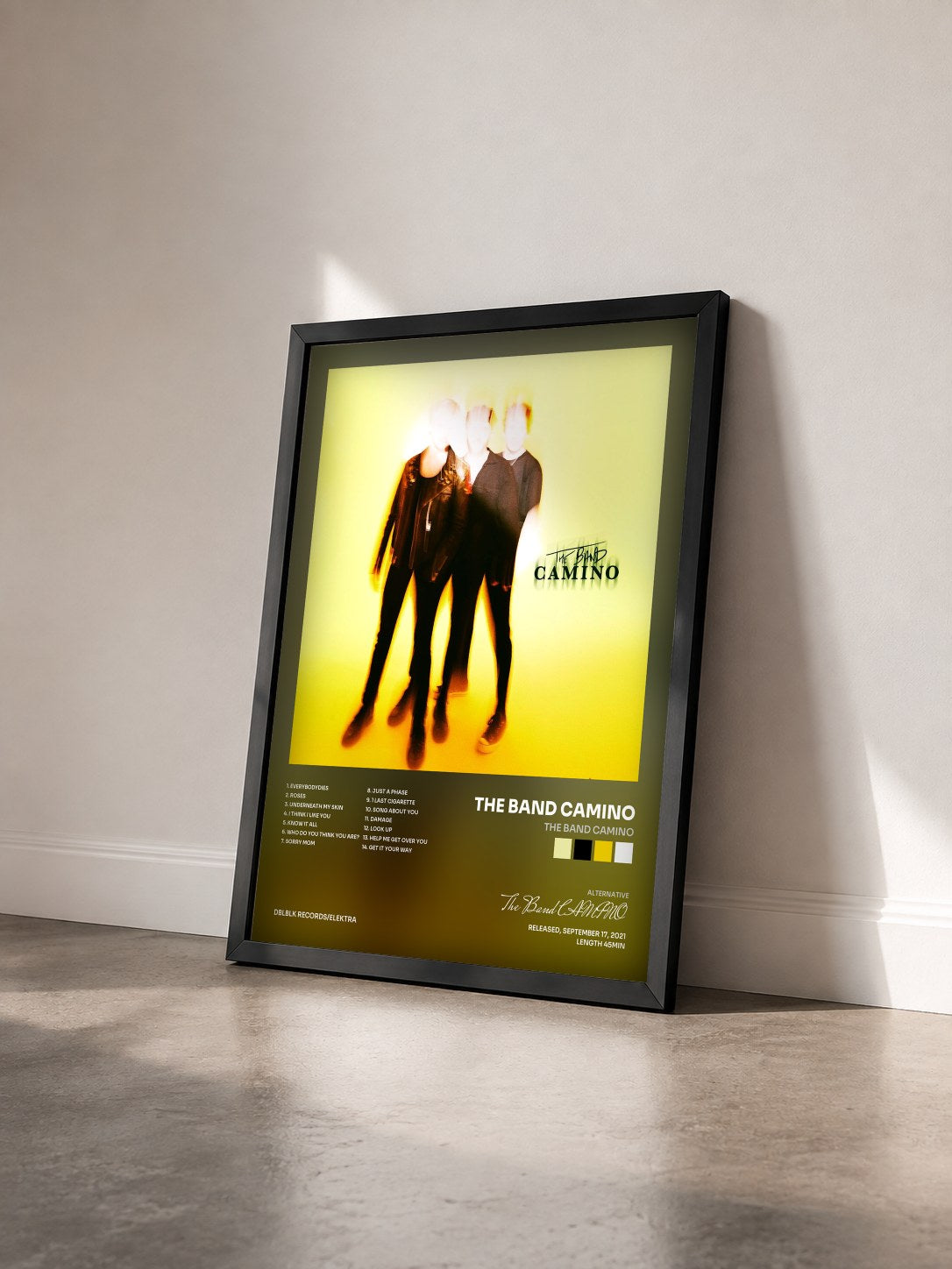 #noir Tableau de l'album The Band CAMINO de The Band CAMINO vu de trois quarts, cadre noir
