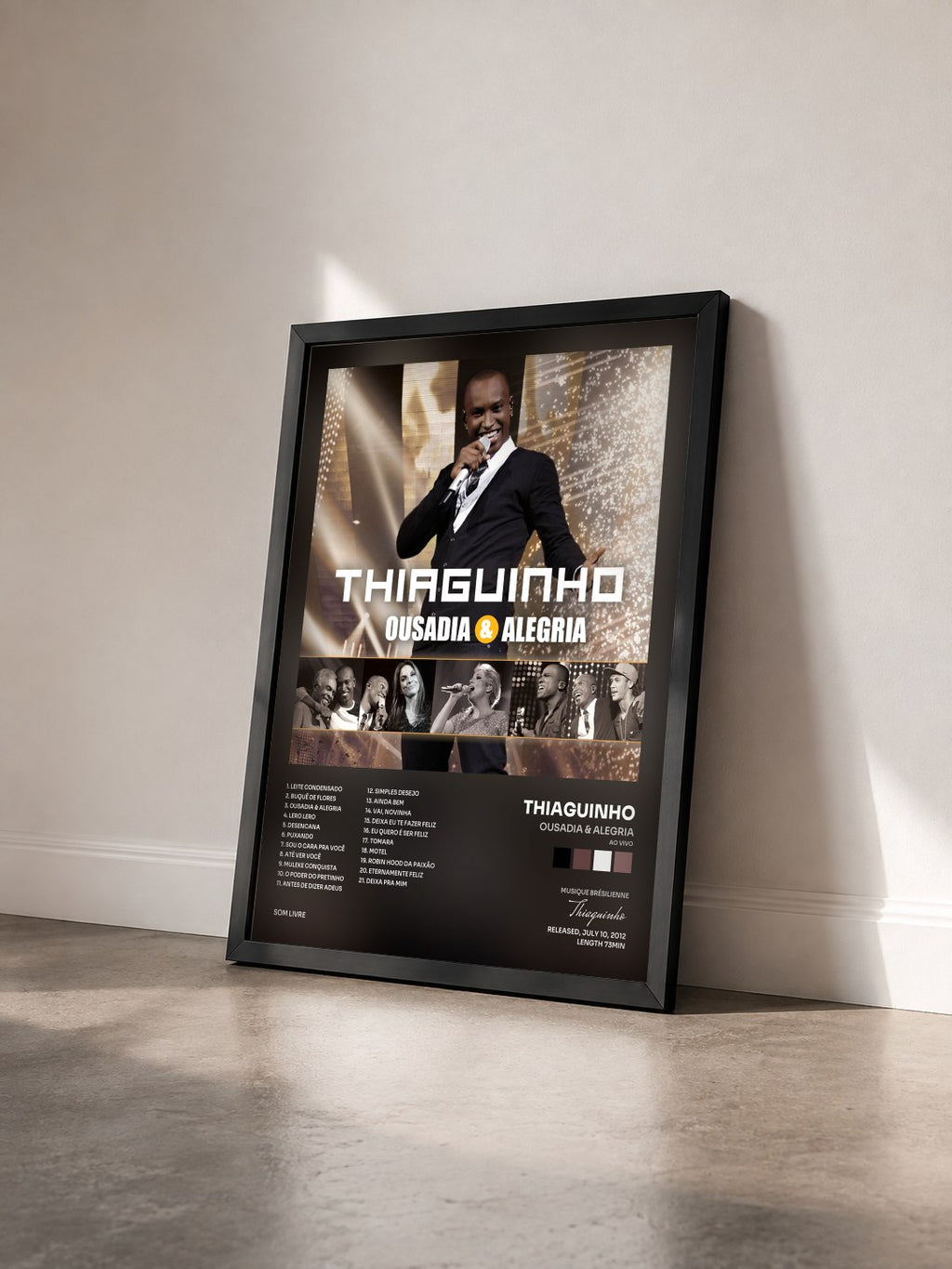 #noir Tableau de l'album Ousadia & Alegria (Ao Vivo) de Thiaguinho vu de trois quarts, cadre noir
