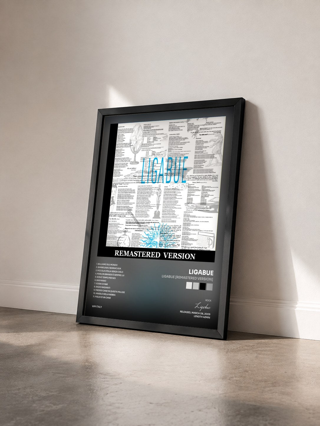#noir Tableau de l'album Ligabue [Remastered Version] de Ligabue vu de trois quarts, cadre noir