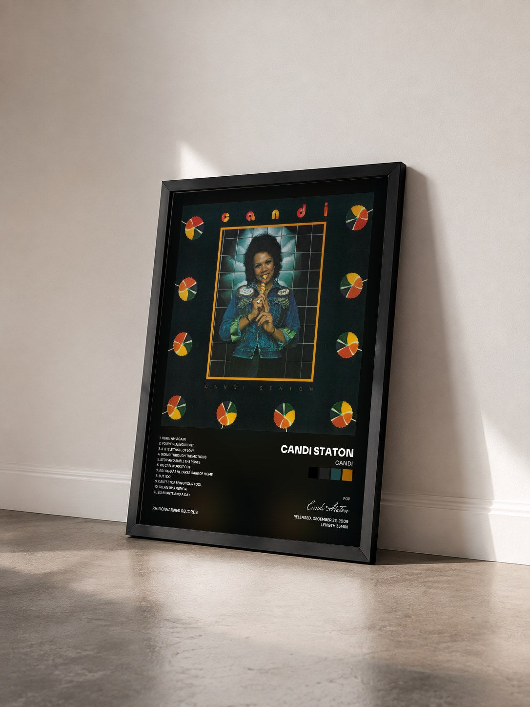 #noir Tableau de l'album Candi de Candi Staton vu de trois quarts, cadre noir