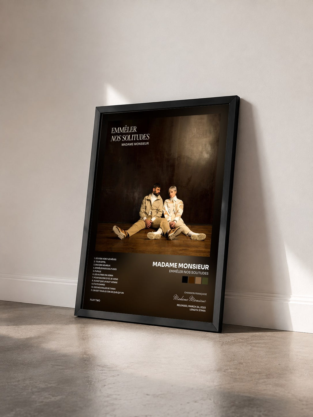 #noir Tableau de l'album Emmêler nos solitudes de Madame Monsieur vu de trois quarts, cadre noir