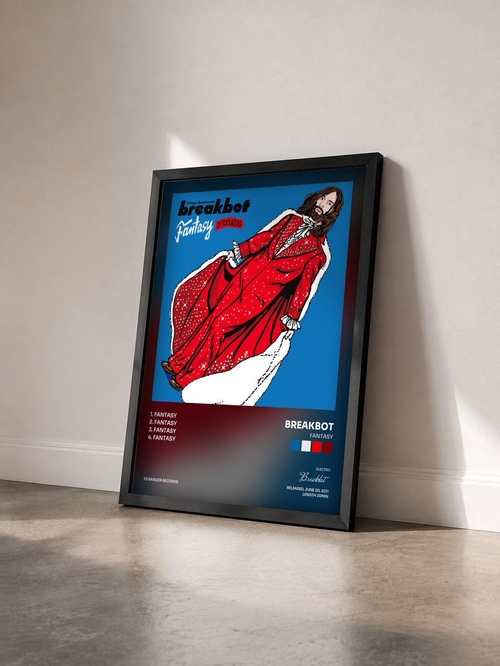 #noir Tableau de l'album Fantasy de Breakbot vu de trois quarts, cadre noir