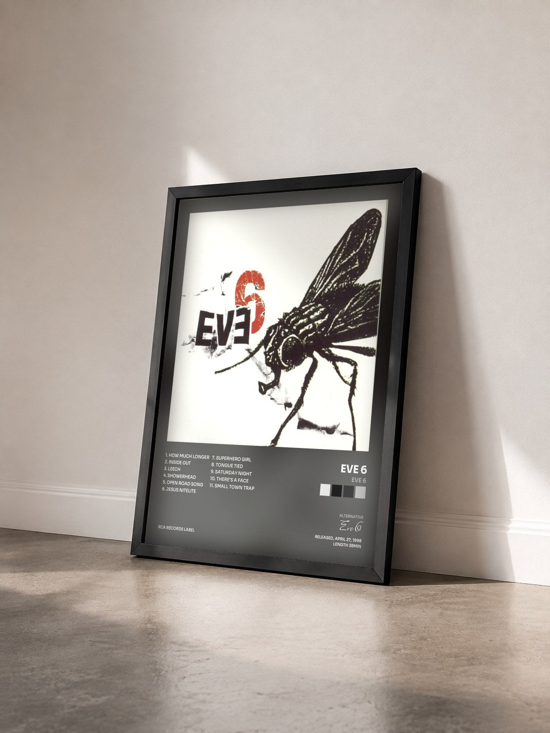 #noir Tableau de l'album Eve 6 de Eve 6 vu de trois quarts, cadre noir