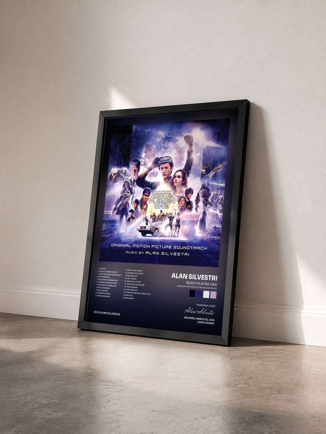 #noir Tableau de l'album Ready Player One (Original Motion Picture Soundtrack) de Alan Silvestri vu de trois quarts, cadre noir