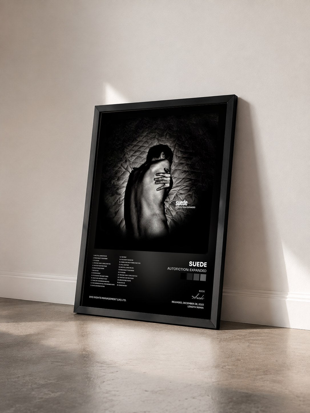 #noir Tableau de l'album Autofiction: Expanded de Suede vu de trois quarts, cadre noir