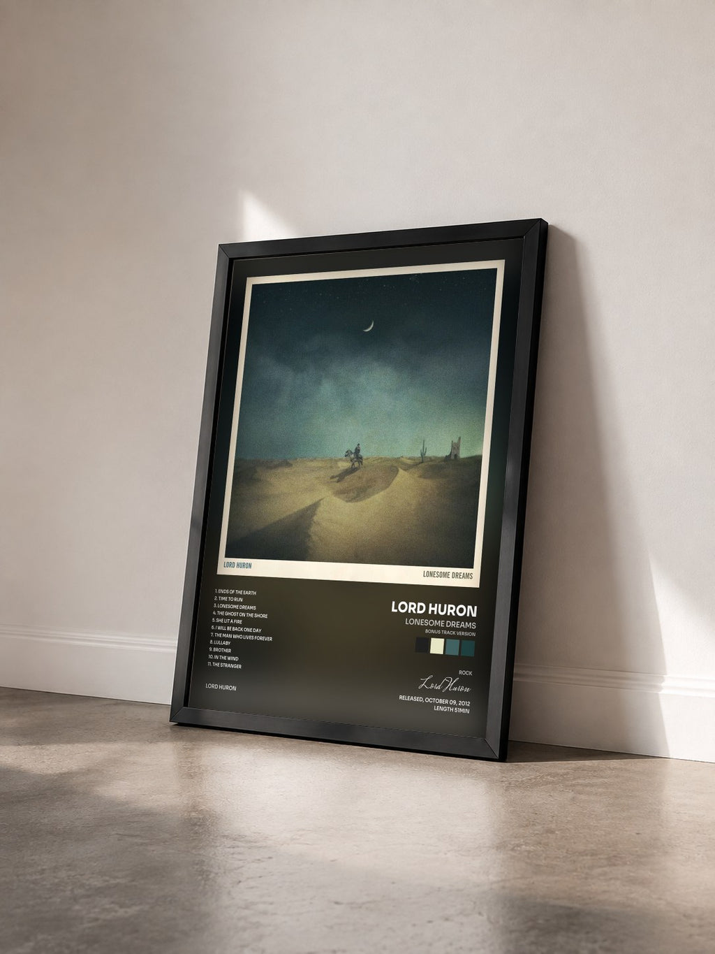 #noir Tableau de l'album Lonesome Dreams (Bonus Track Version) de Lord Huron vu de trois quarts, cadre noir