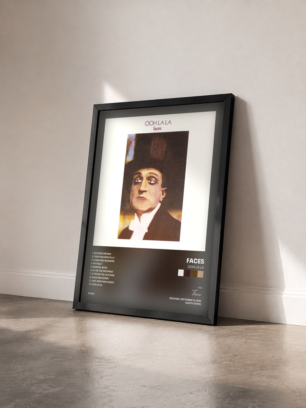 #noir Tableau de l'album Ooh La La de Faces vu de trois quarts, cadre noir
