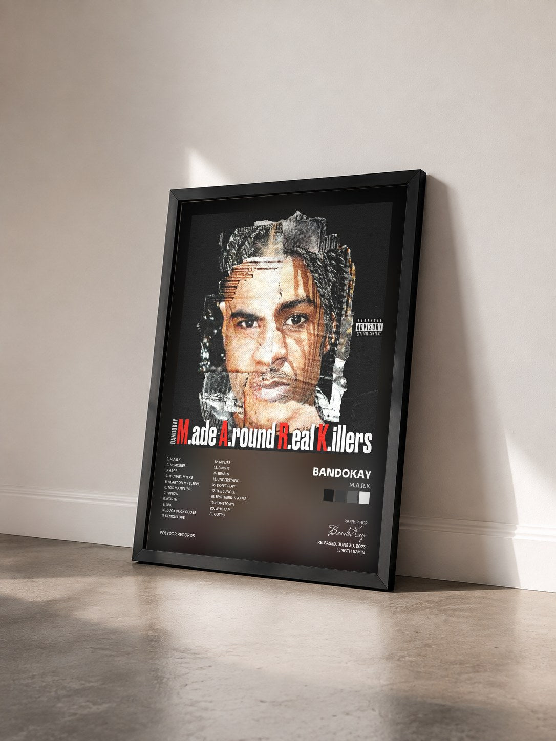 #noir Tableau de l'album M.A.R.K de BandoKay vu de trois quarts, cadre noir