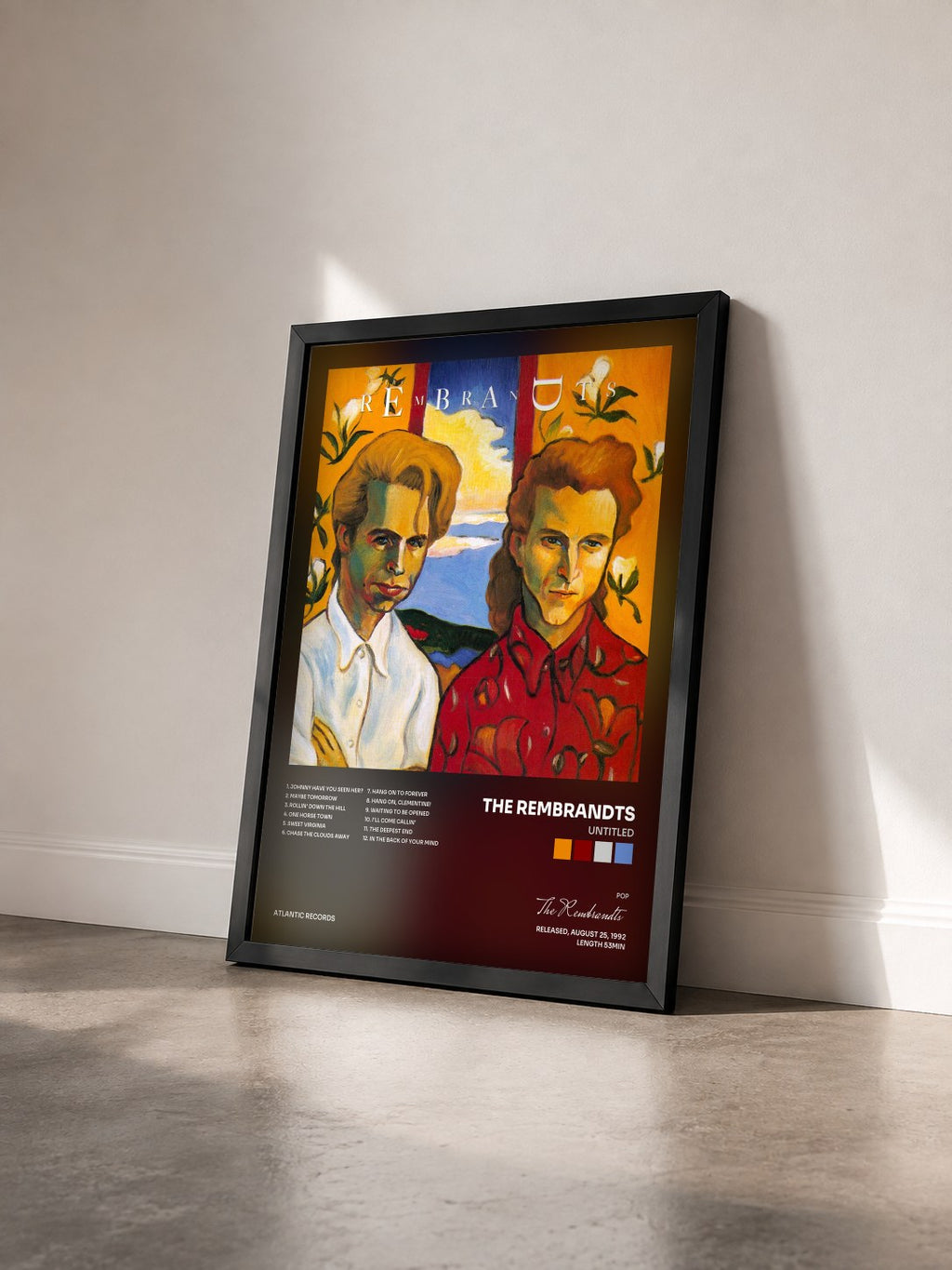 #noir Tableau de l'album Untitled de The Rembrandts vu de trois quarts, cadre noir