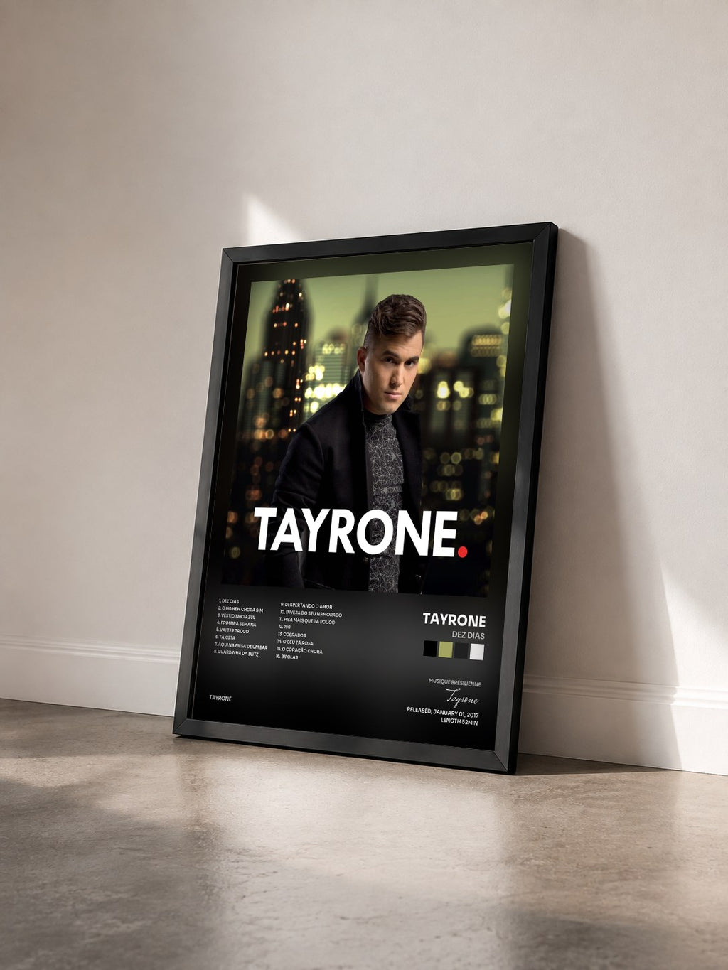 #noir Tableau de l'album Dez Dias de Tayrone vu de trois quarts, cadre noir
