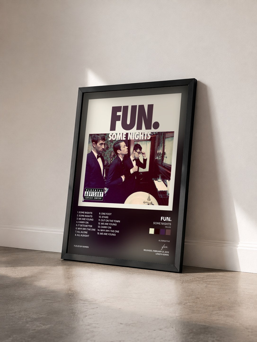 #noir Tableau de l'album Some Nights (Deluxe) de fun. vu de trois quarts, cadre noir