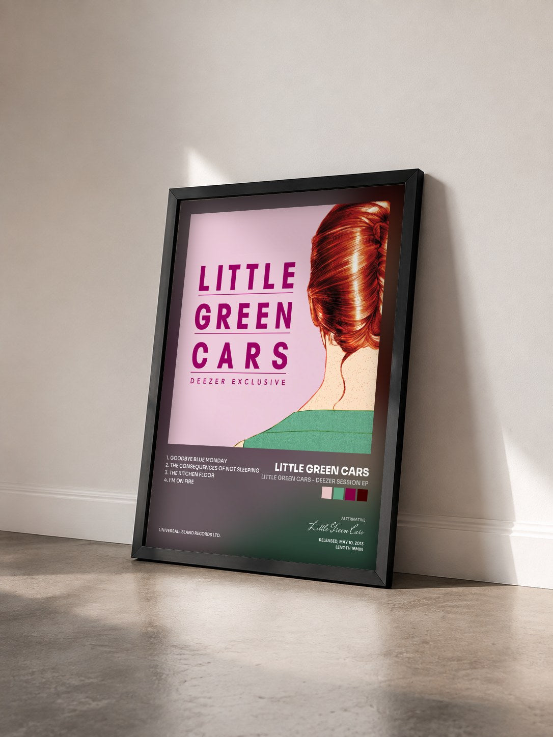 #noir Tableau de l'album Little Green Cars - Deezer Session EP de Little Green Cars vu de trois quarts, cadre noir