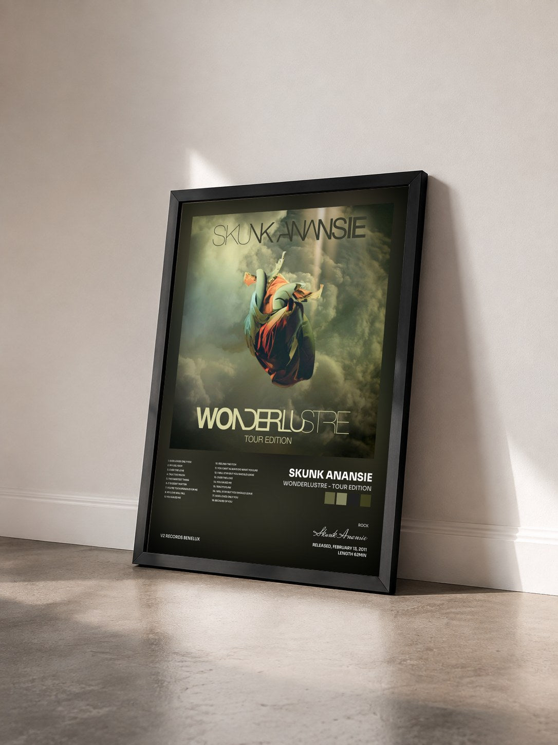 #noir Tableau de l'album Wonderlustre - Tour Edition de Skunk Anansie vu de trois quarts, cadre noir