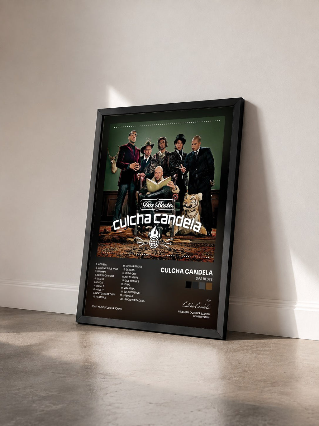 #noir Tableau de l'album Das Beste de Culcha Candela vu de trois quarts, cadre noir