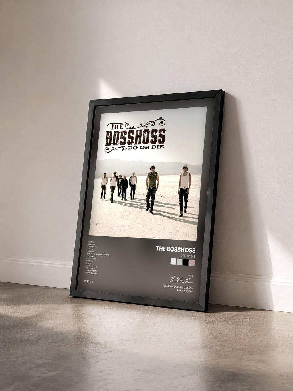 #noir Tableau de l'album Do Or Die de The BossHoss vu de trois quarts, cadre noir