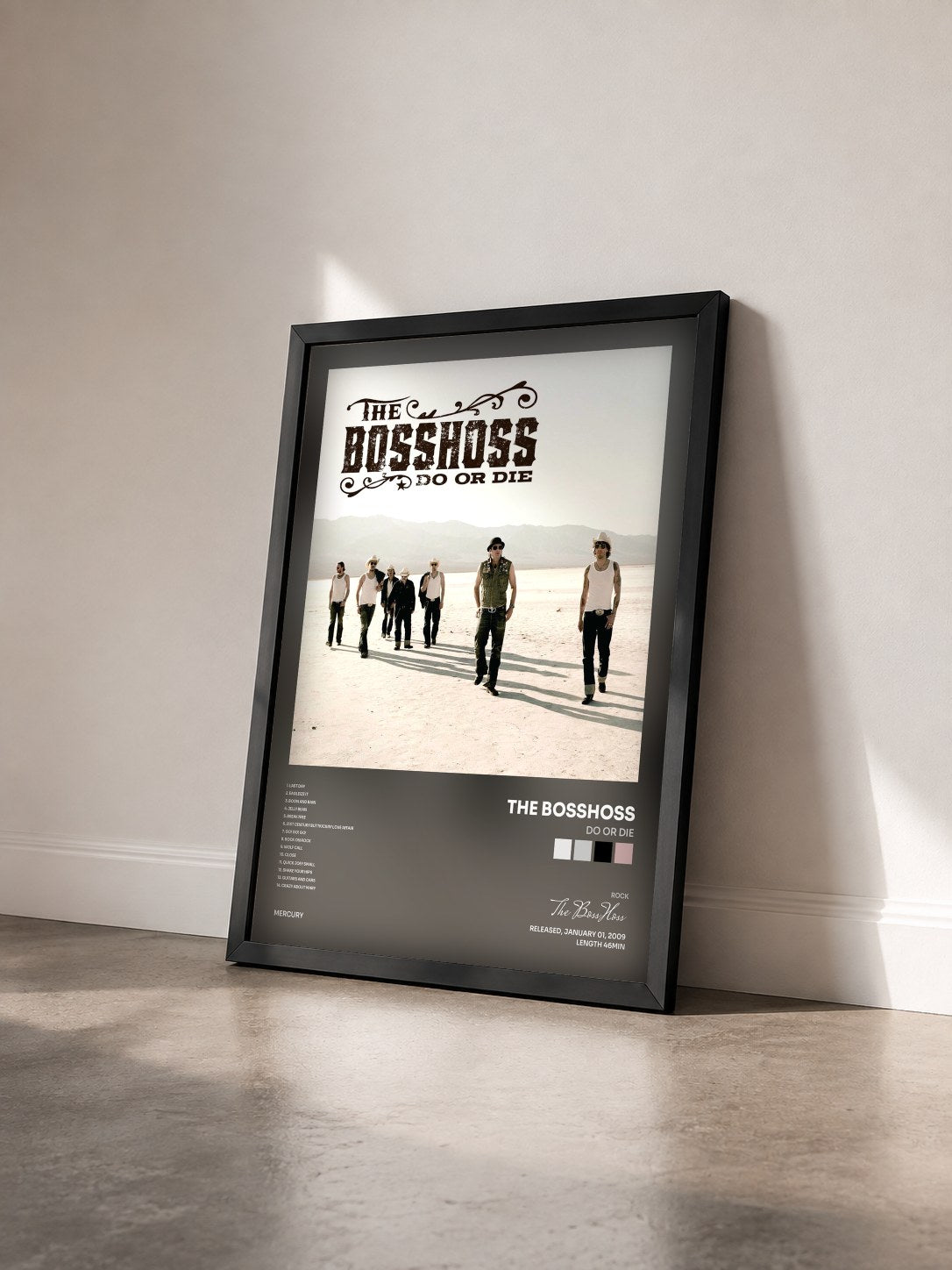 #noir Tableau de l'album Do Or Die de The BossHoss vu de trois quarts, cadre noir