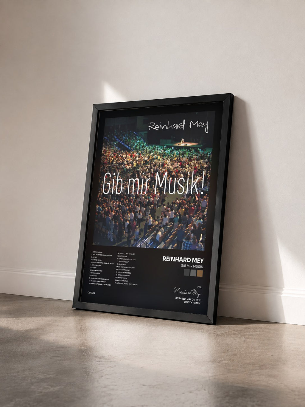 #noir Tableau de l'album Gib Mir Musik de Reinhard Mey vu de trois quarts, cadre noir