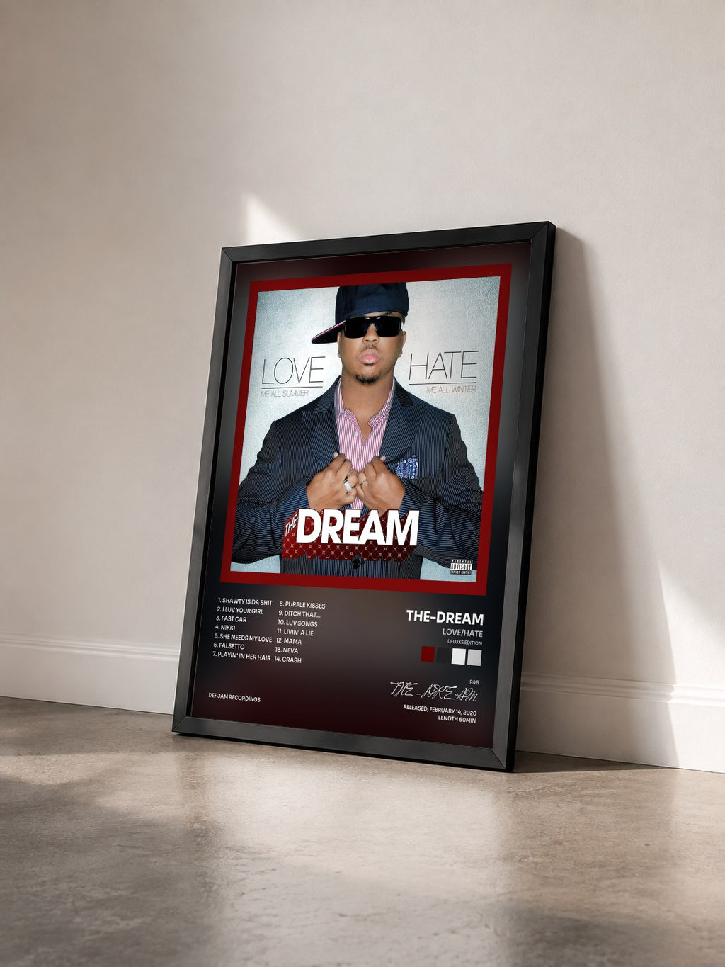 #noir Tableau de l'album Love/Hate (Deluxe Edition) de THE-DREAM vu de trois quarts, cadre noir