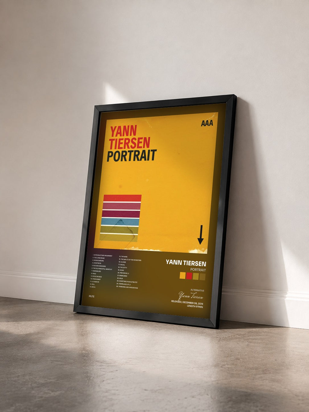 #noir Tableau de l'album Portrait de Yann Tiersen vu de trois quarts, cadre noir