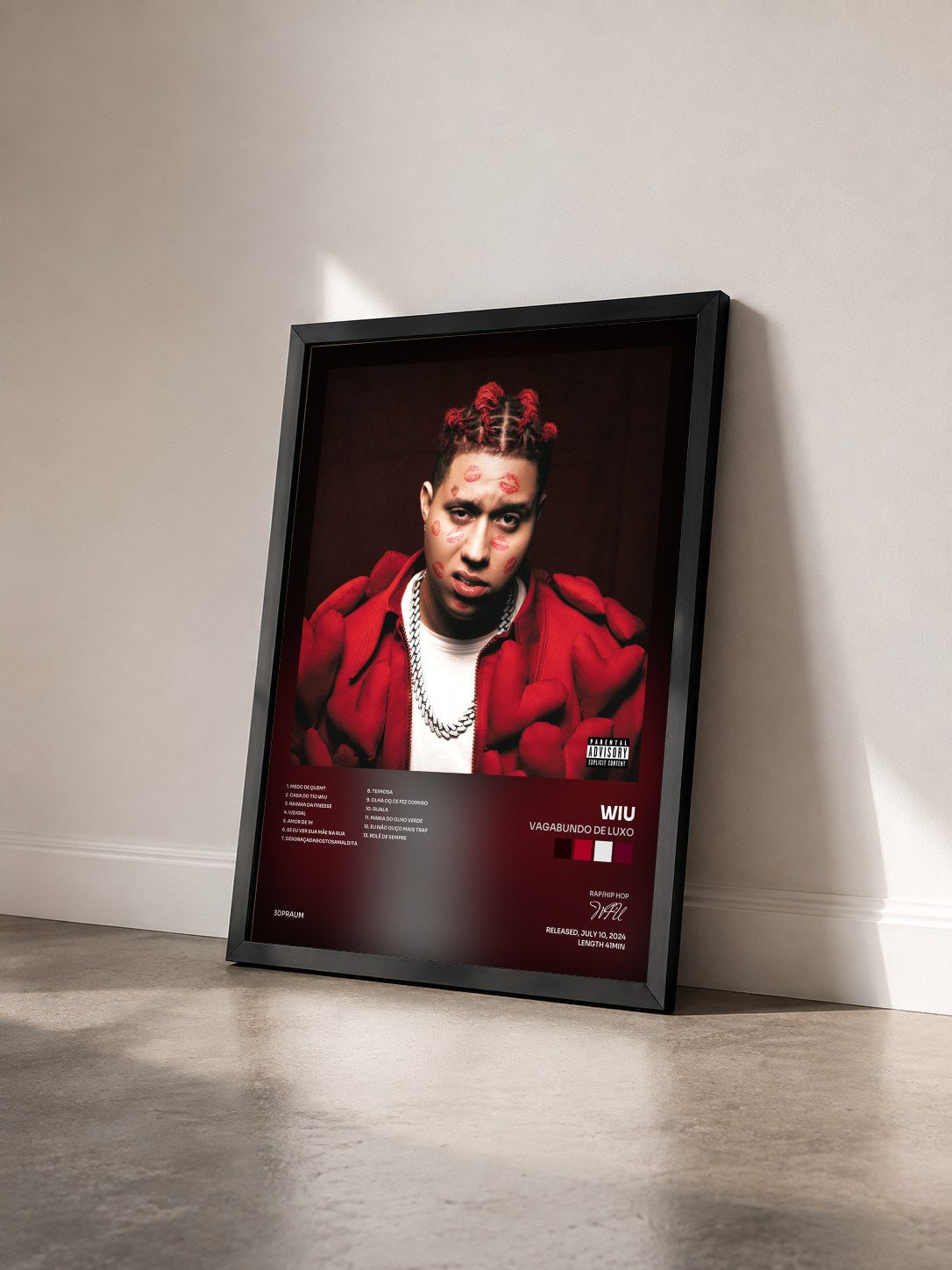 #noir Tableau de l'album Vagabundo de Luxo de WIU vu de trois quarts, cadre noir