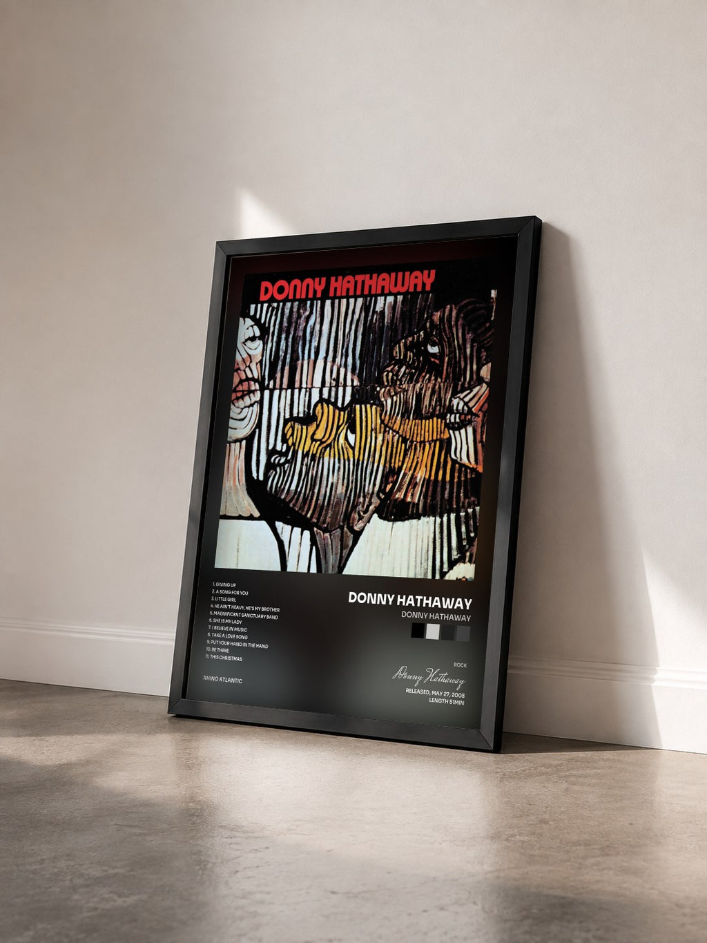 #noir Tableau de l'album Donny Hathaway de Donny Hathaway vu de trois quarts, cadre noir