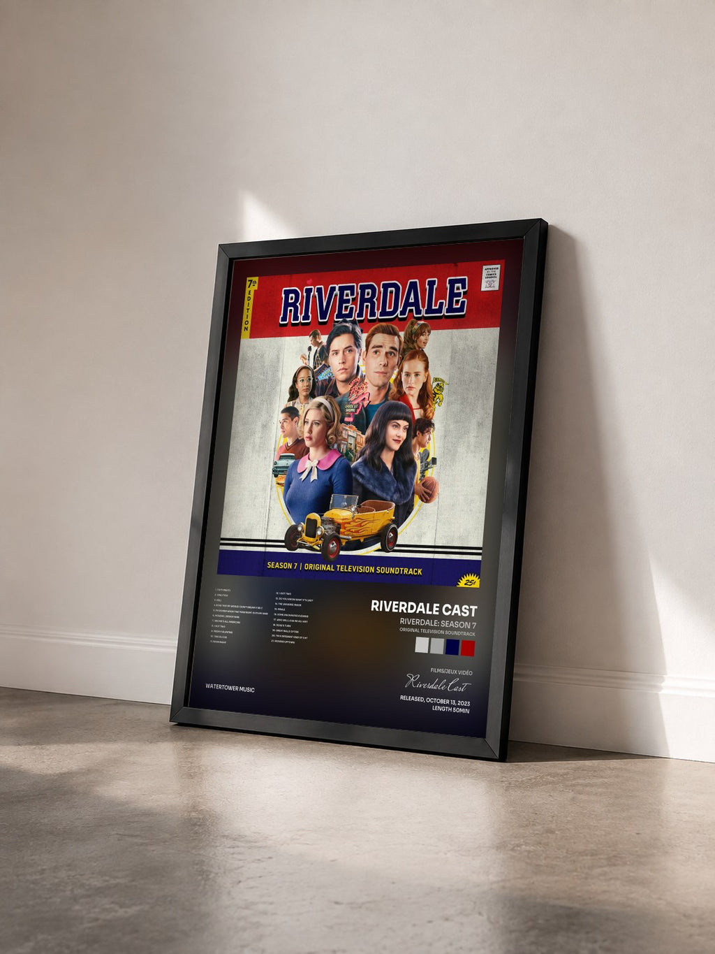 #noir Tableau de l'album Riverdale: Season 7 (Original Television Soundtrack) de Riverdale Cast vu de trois quarts, cadre noir