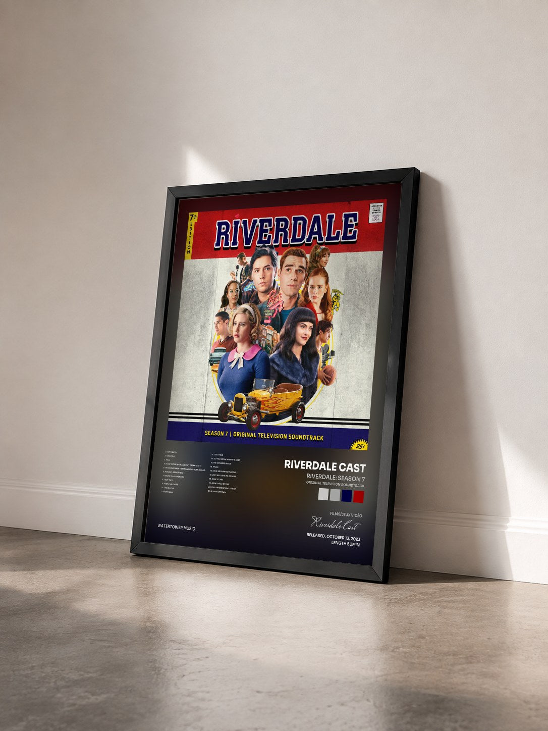#noir Tableau de l'album Riverdale: Season 7 (Original Television Soundtrack) de Riverdale Cast vu de trois quarts, cadre noir