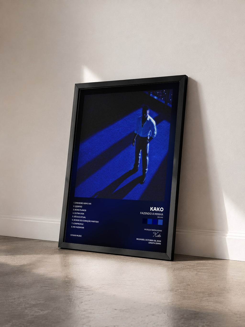#noir Tableau de l'album Fazendo A Minha (Deluxe) de Kako vu de trois quarts, cadre noir