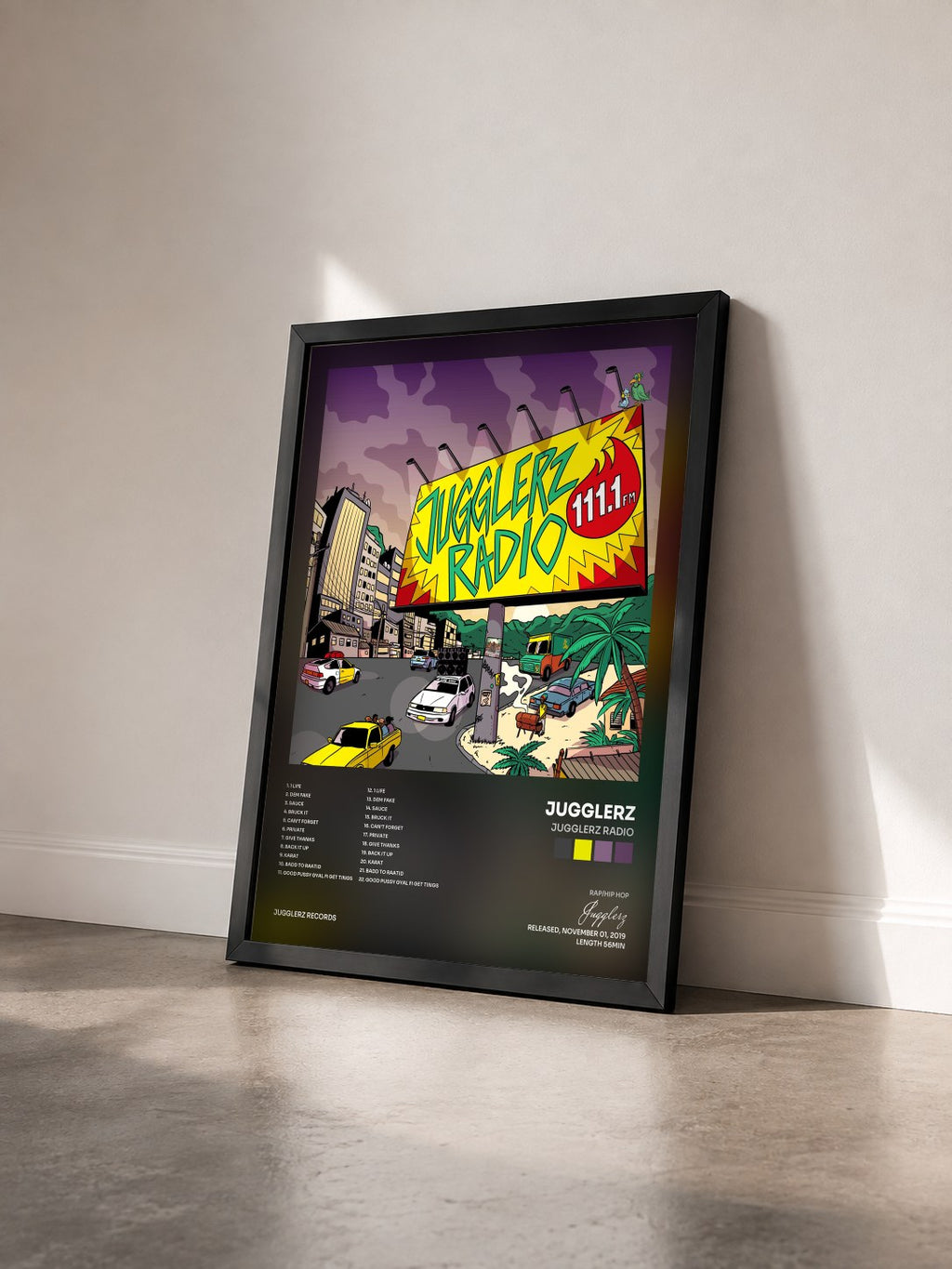 #noir Tableau de l'album Jugglerz Radio de Jugglerz vu de trois quarts, cadre noir