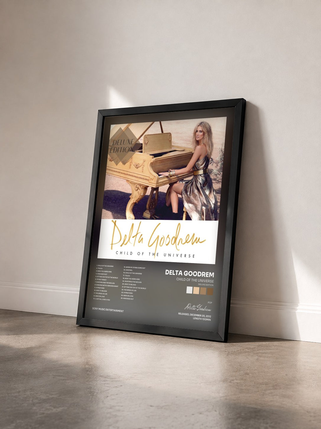 #noir Tableau de l'album Child Of The Universe (Deluxe Edition) de Delta Goodrem vu de trois quarts, cadre noir