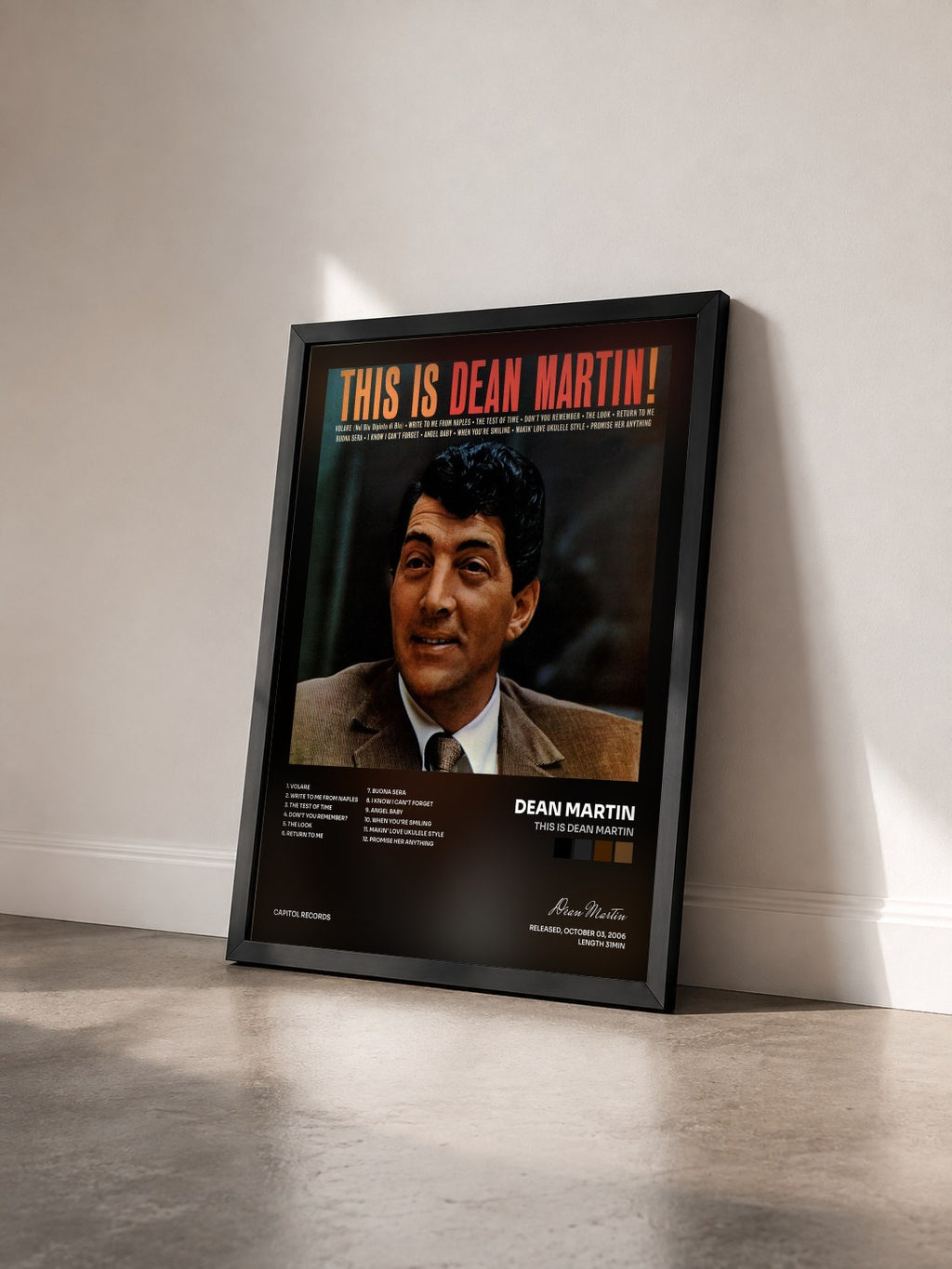 #noir Tableau de l'album This Is Dean Martin de Dean Martin vu de trois quarts, cadre noir