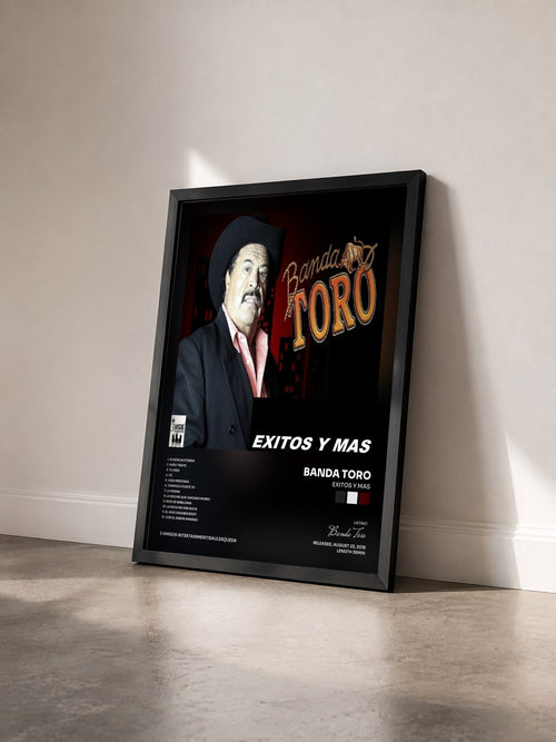 #noir Tableau de l'album Exitos Y Mas de Banda Toro vu de trois quarts, cadre noir